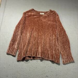 Orvis Chenille Knit Sweater Womens XL Orange Cozy